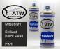Preview: Mitsubishi, Brilliant Black Pearl, PXR: 400ml Sprühdose + 400ml Klarlack - Set, von ATW Autoteile West.